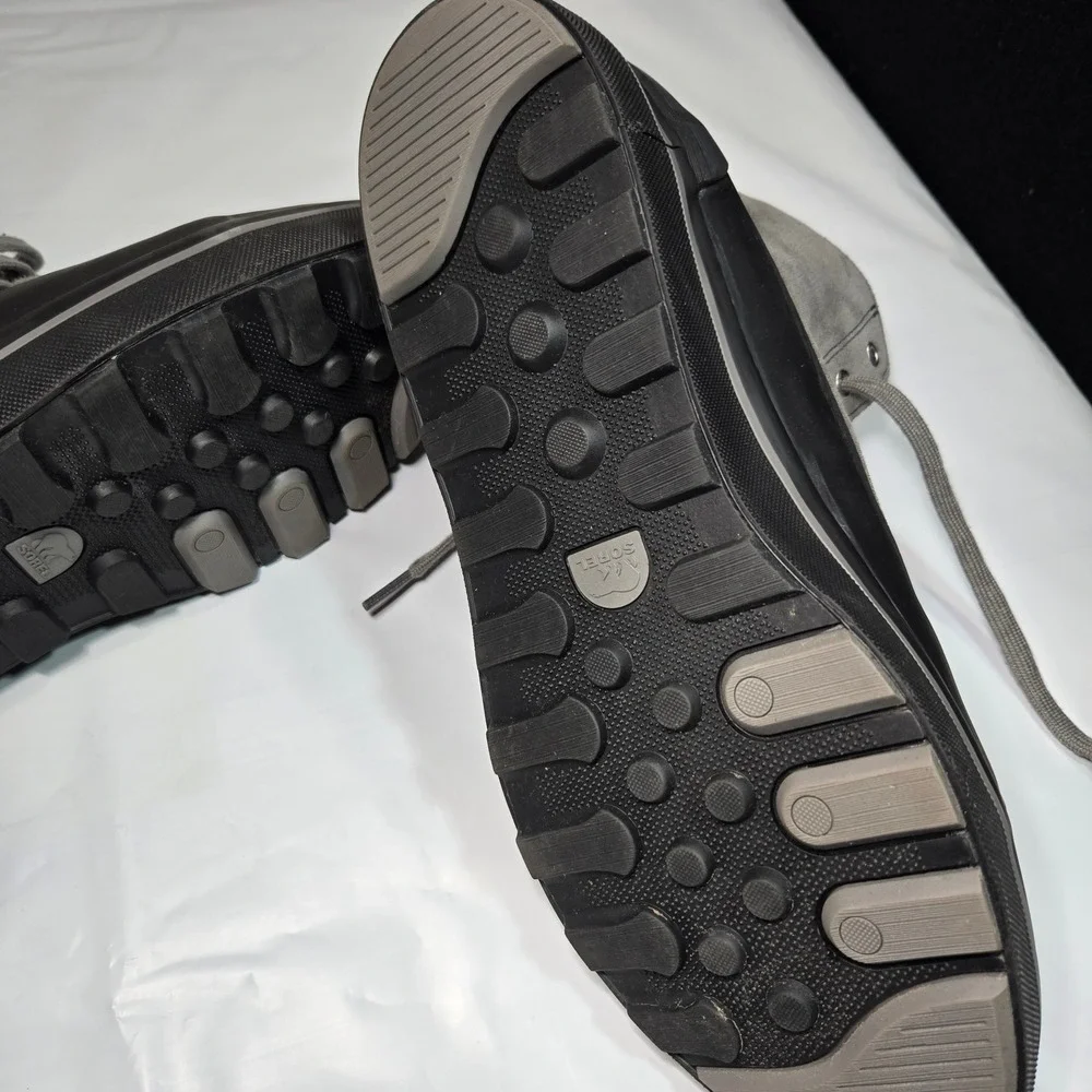SOREL Men's Cheyanne Metro II Sneak Waterproof‎ Boots Black Grey Suede Mens 11.5